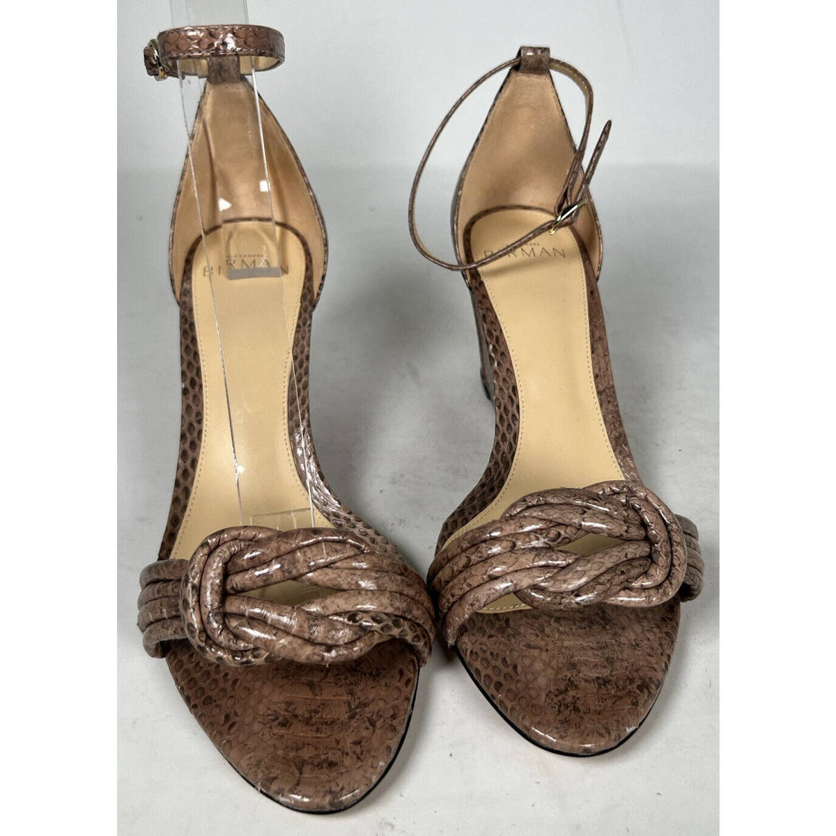 Alexandre Birman Vicky Python Leather Wedge Sandals Sz.7 (37) NEW