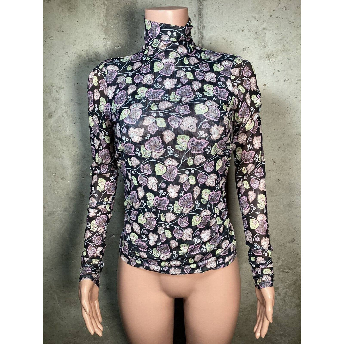 Cinq A Sept Floral Sheer Stretch Blouse Sz. Small