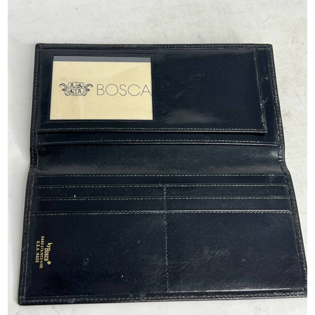 Bosca Black Leather Long Wallet