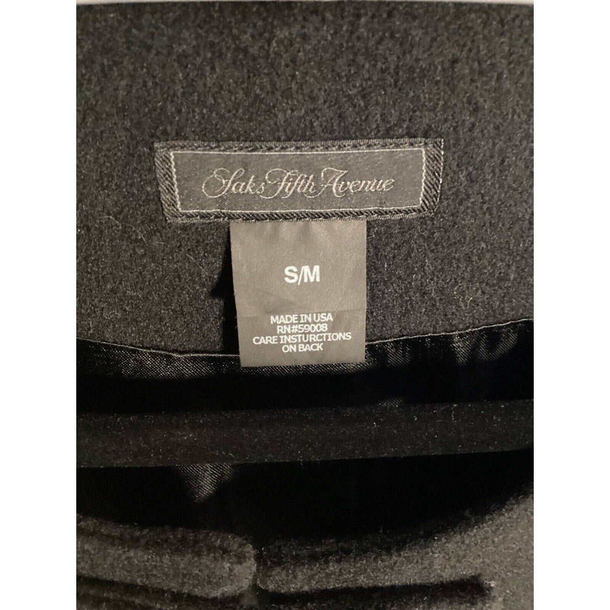 Saks Fifth Avenue Black Wool and Cashmere Poncho Sz. S/M