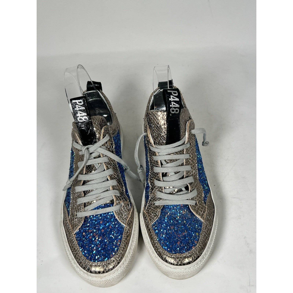 P448 Womens Blue and Silver Sneakers Sz.40