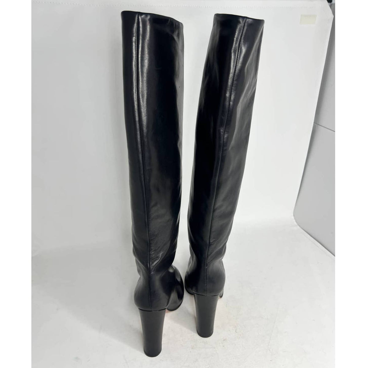 Prada Black Leather Over the Knee Boots Sz.7.5