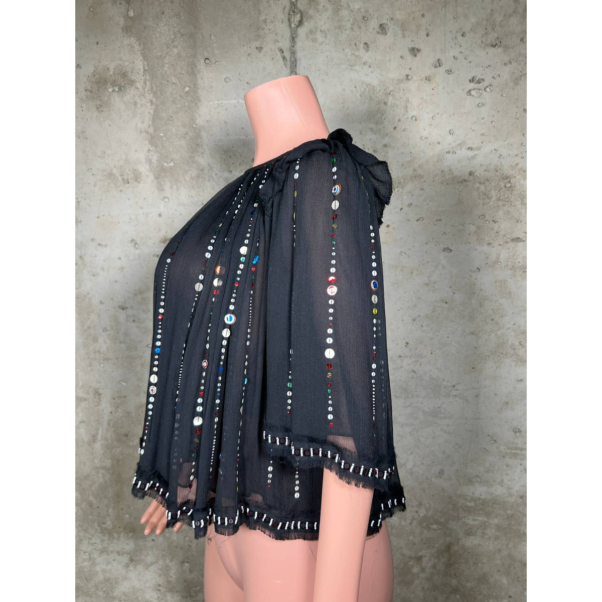 Isabel Marant Sequin Embellished 100% Silk Blouse Sz.4(36)