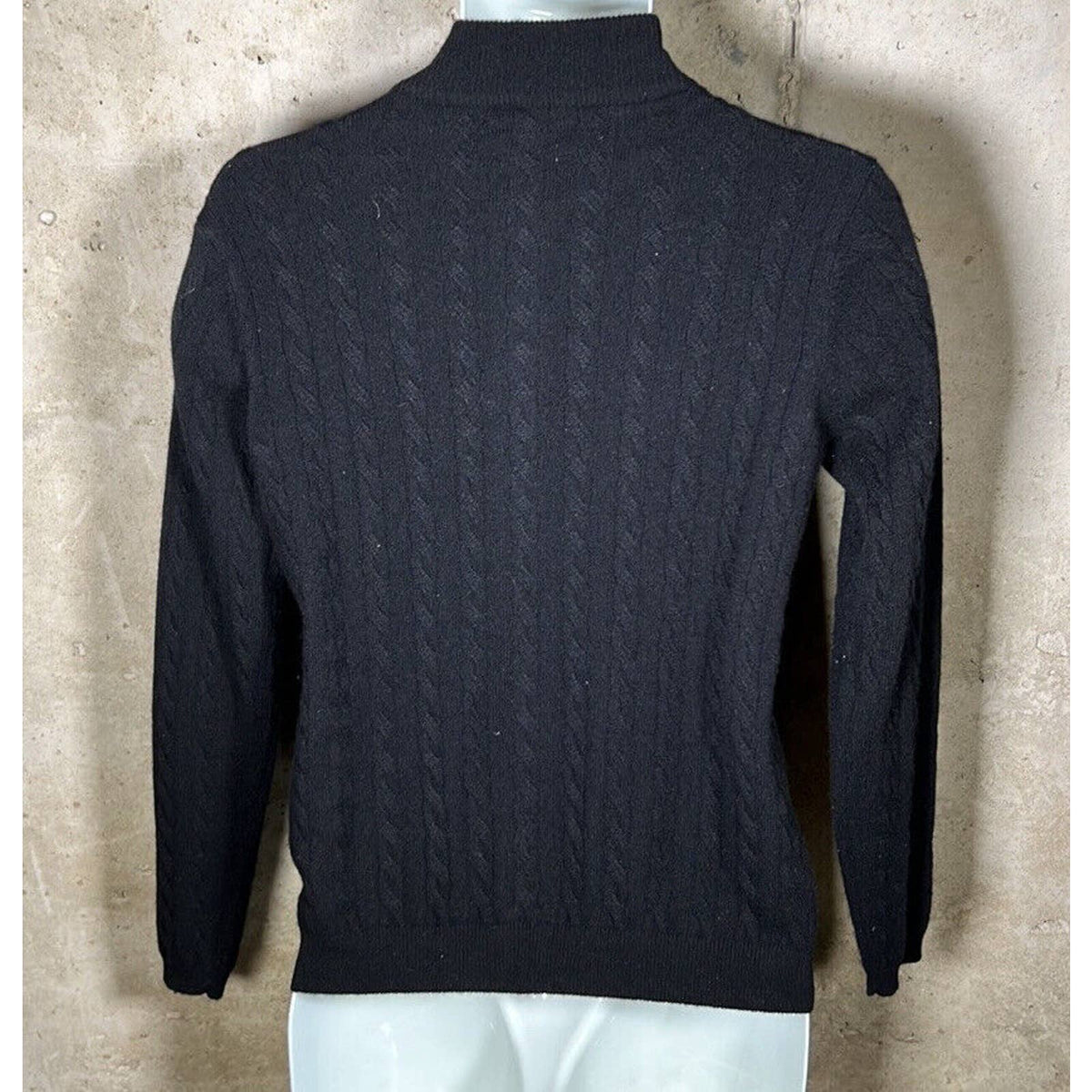 Peter Millar Black Knit 100% Cashmere Full Zip Sweater Sz. Large