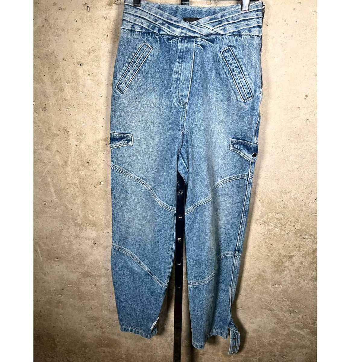 RTA Dallas Baggy Belted Cargo Jeans Sz. Small