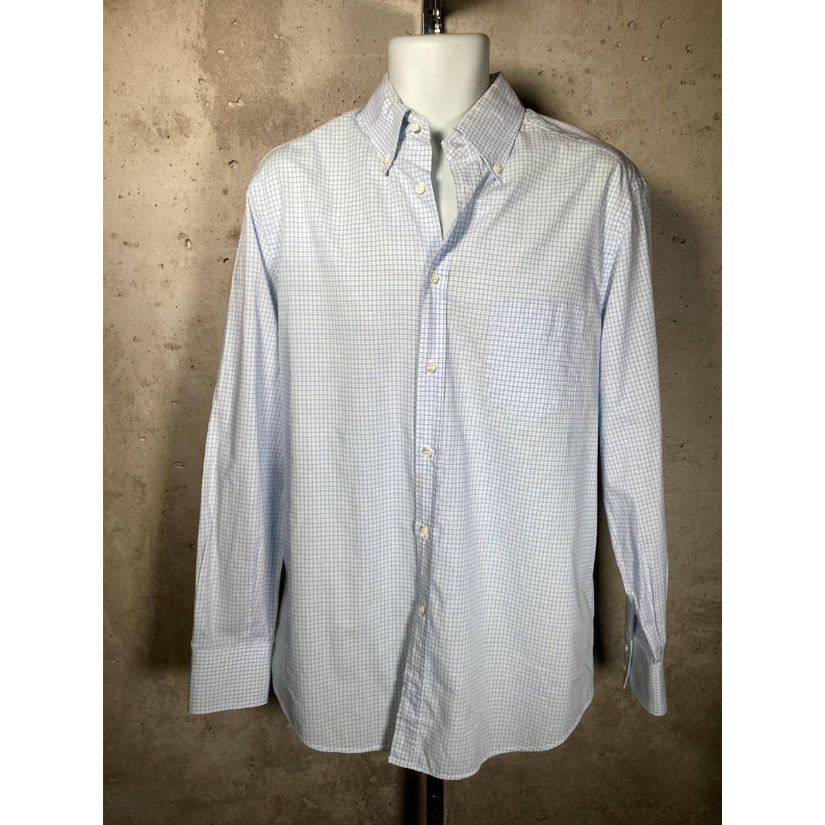 Brunello Cucinelli Men’s Blue Plaid Dress Shirt Sz. Large