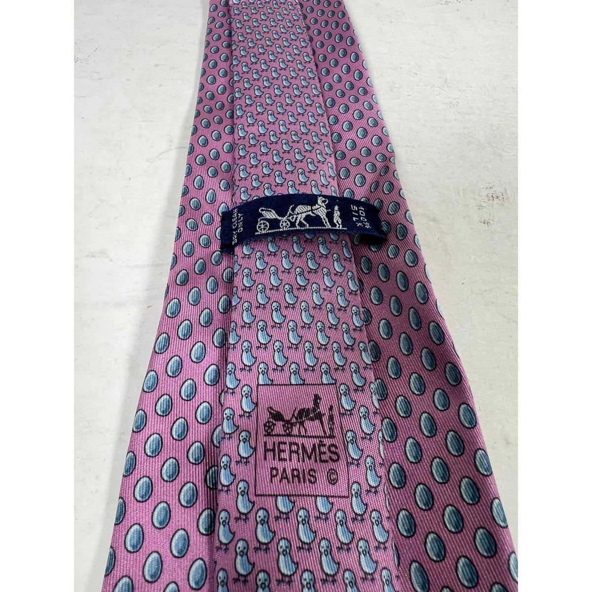 Hermes Pink Egg and Chick Necktie