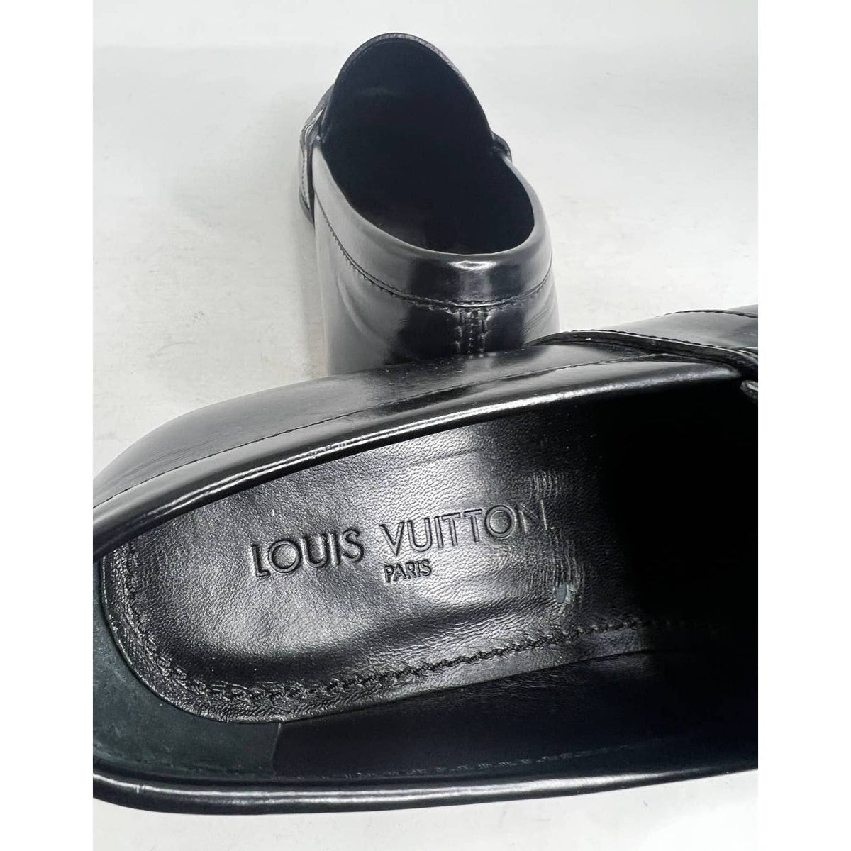 Louis Vuitton Damier Embossed Black Loafers Sz.8