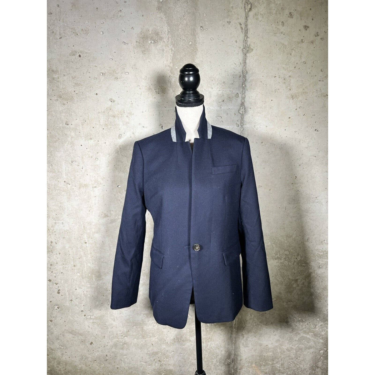 J Crew Regent Blue 1-Button Wool Blazer Jacket Sz.12 P