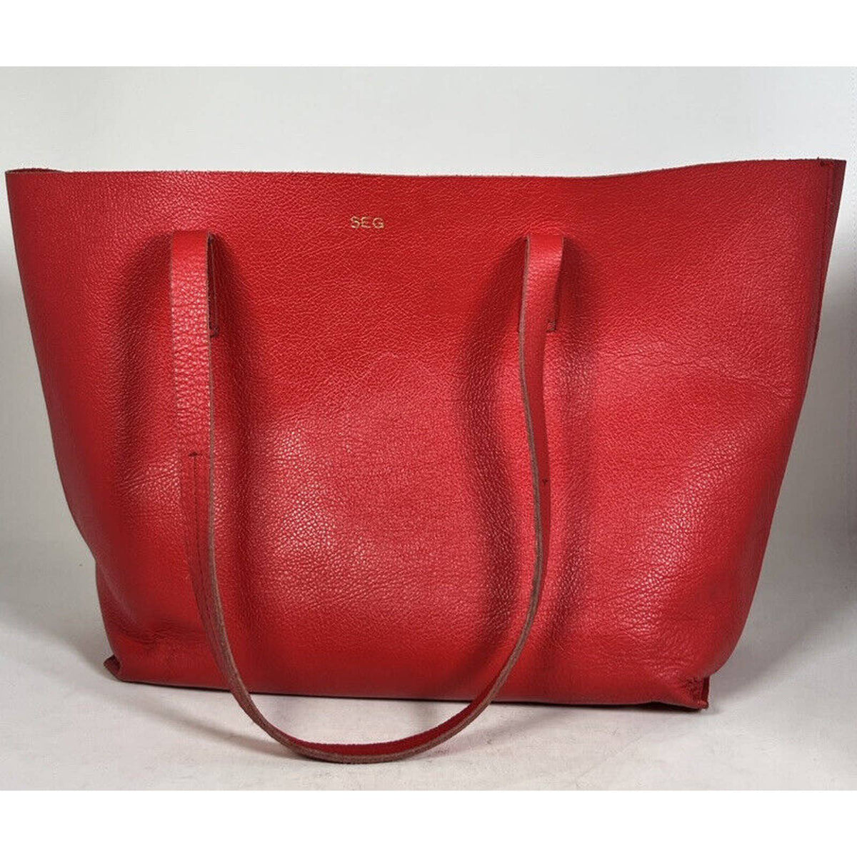 Mark &amp; Graham Red Pebbled Leather Tote