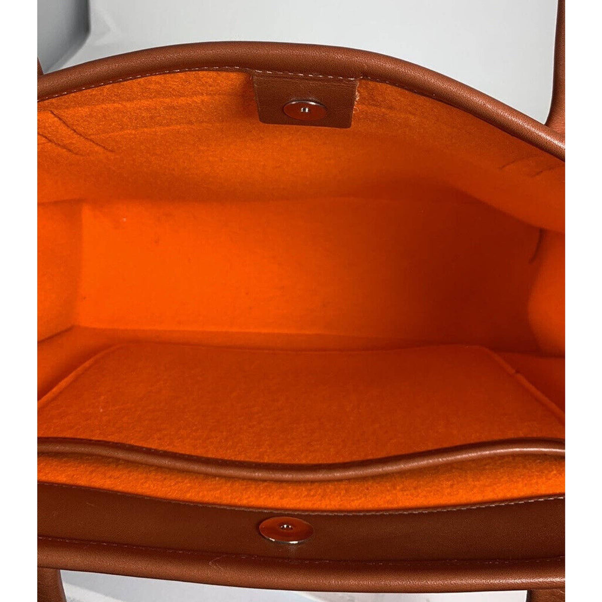 Graf Lantz Orange Felt Leather Tote NEW