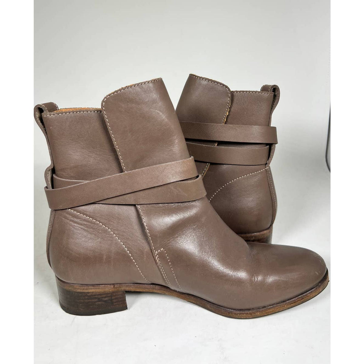 See by Chloe Brown Leather Ankle Boots Sz.8.5(38.5)
