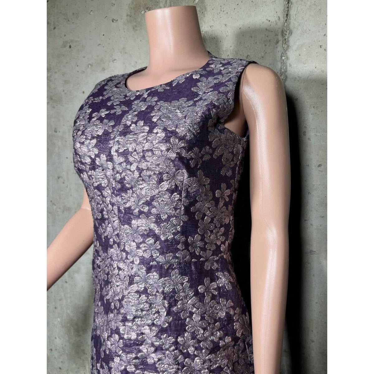 St John Black Label Purple Floral Sleeveless Dress Sz. 6