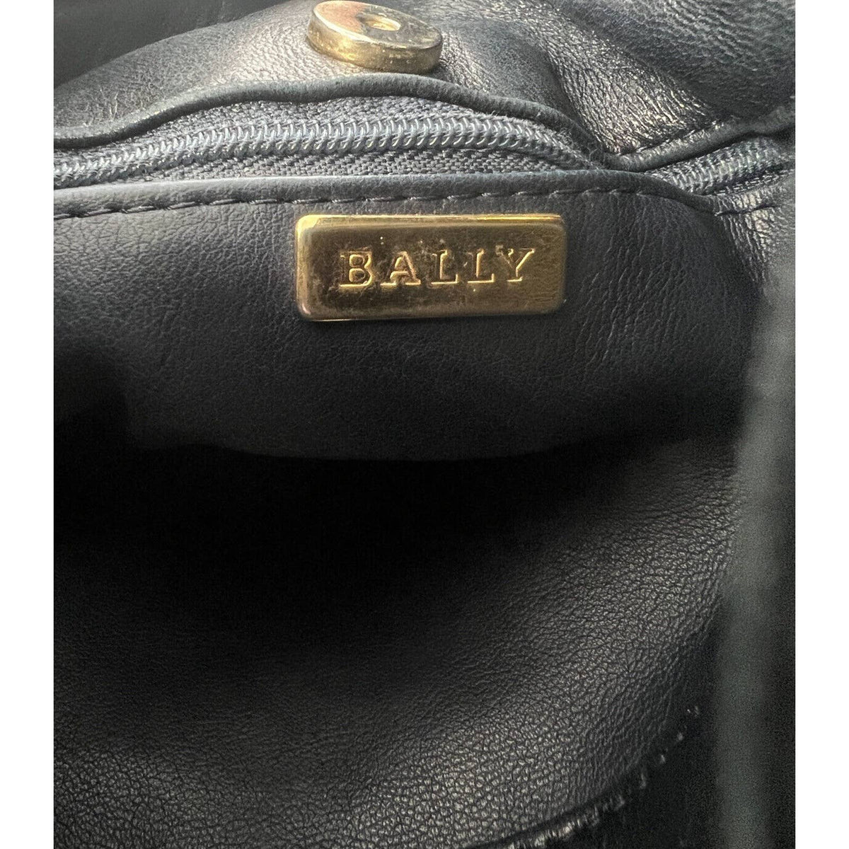 Vintage Bally Dark Blue Quilted Leather Crossbody