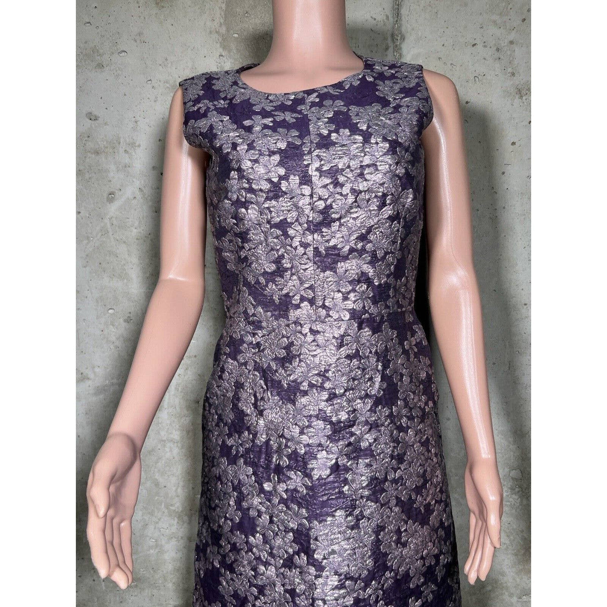 St John Black Label Purple Floral Sleeveless Dress Sz. 6