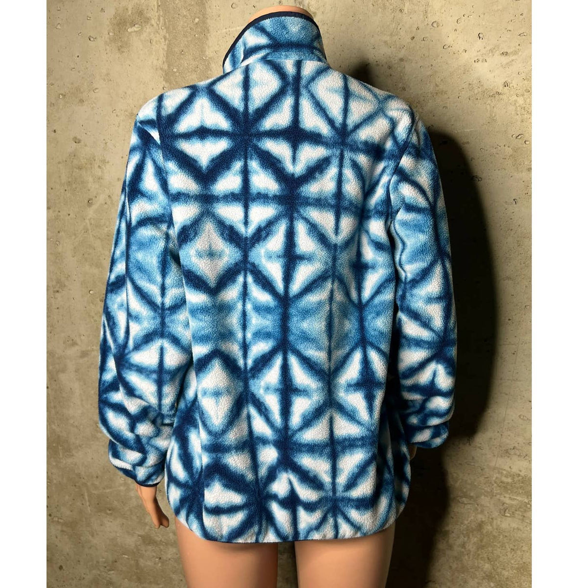 Patagonia Synchilla Snap Fleece Blue Tie Dye Diamond Women’s Sweater Sz. Large