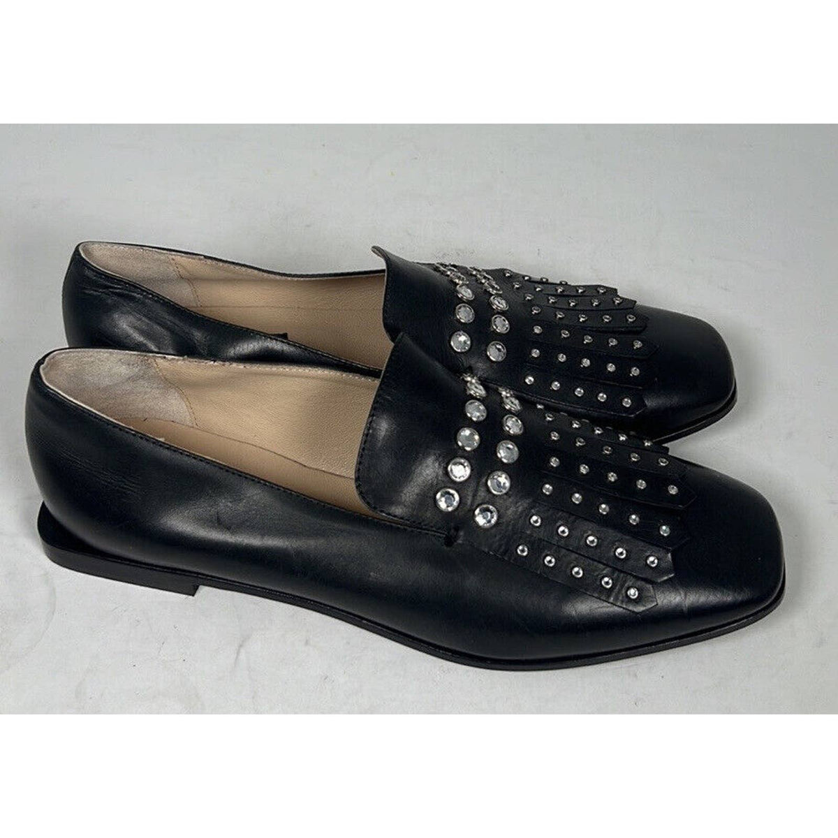 Sesto Meucci Black Embellished Loafers Sz.8(38) NEW