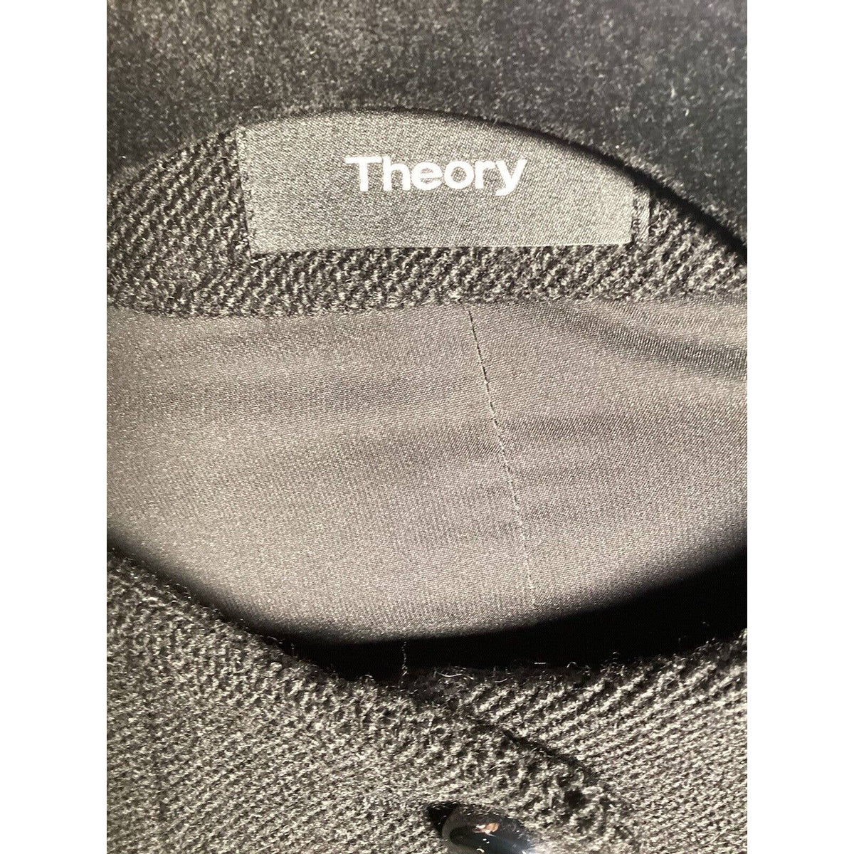 Theory Button Front Cutaway Black Stretch Jacket Sz.6