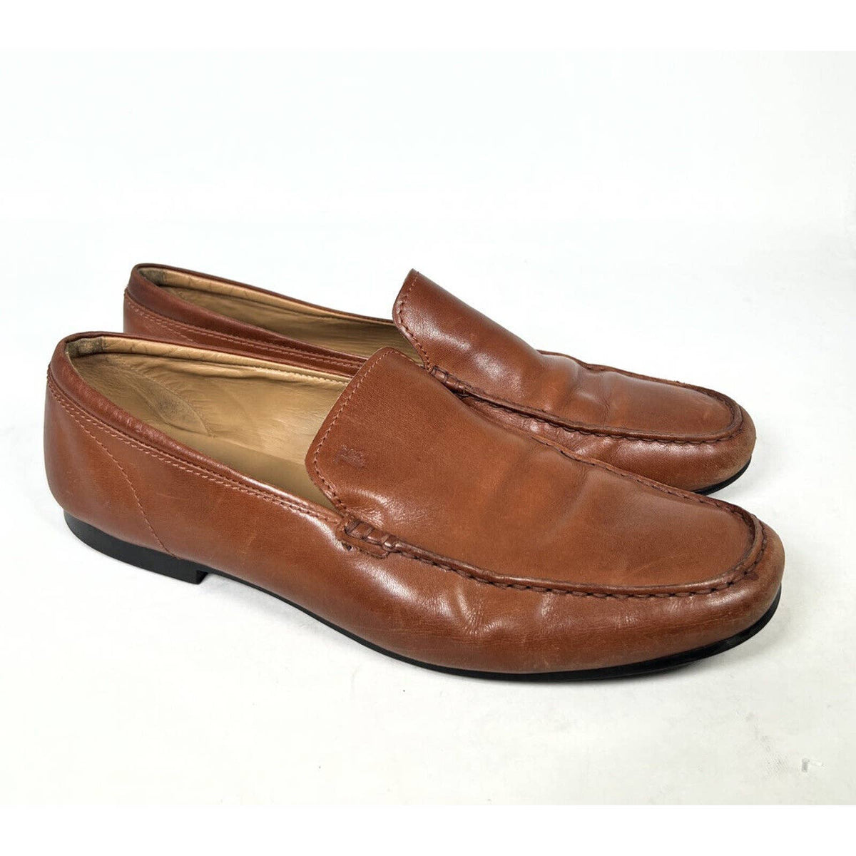 Tods Brown Mens Leather Driver Loafers Sz. 9