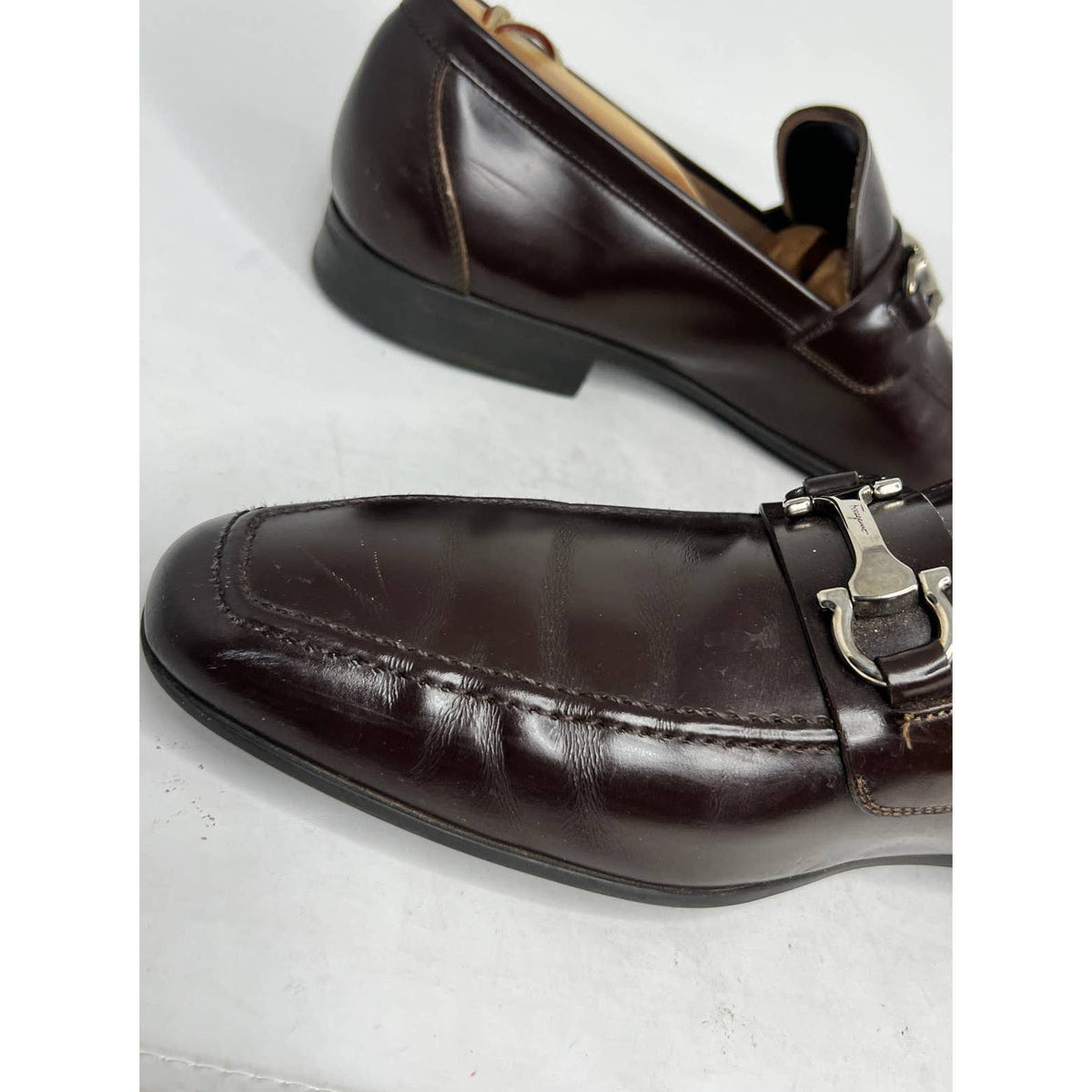 Salvatore Ferragamo Brown Leather Horsebit Loafers Sz.10.5