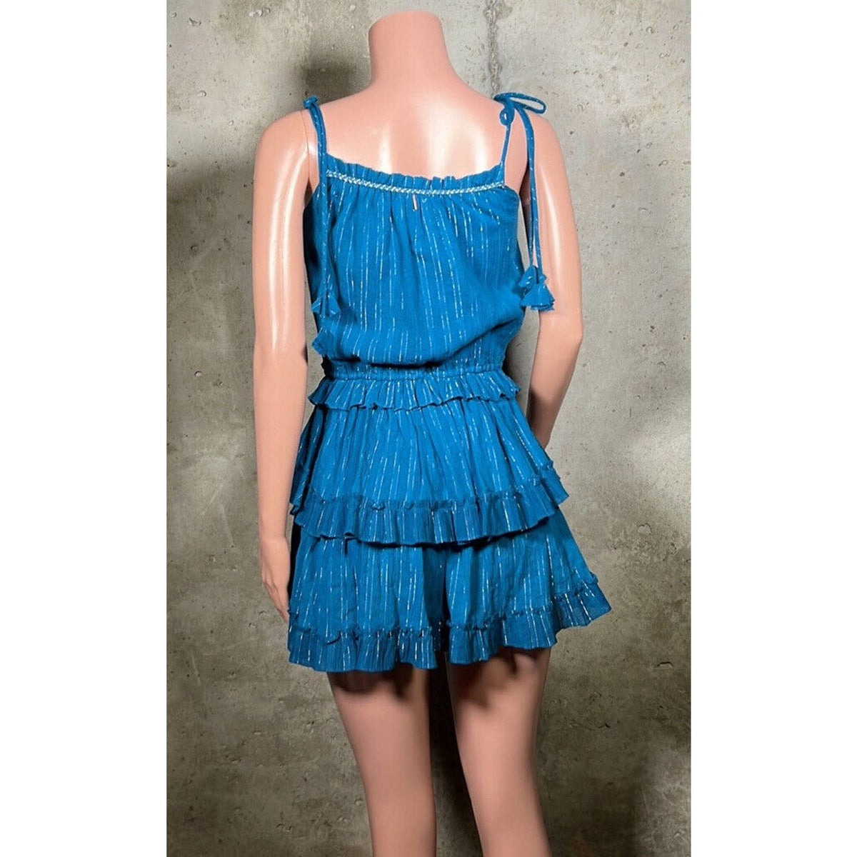 Misa Blue Ruffle Dress Sz. XS