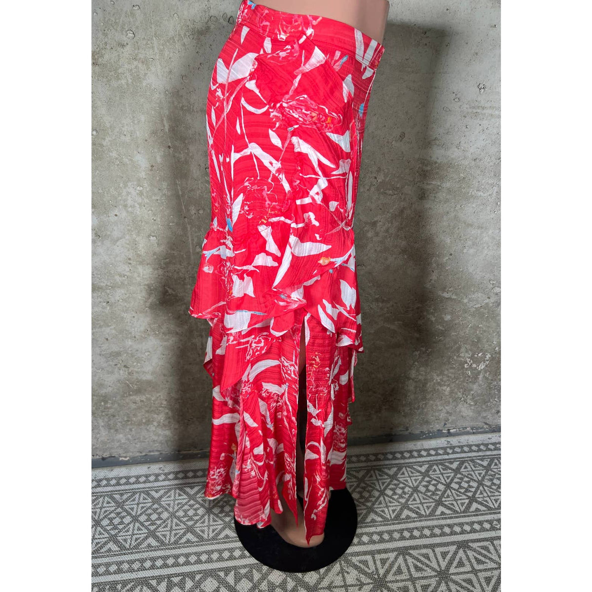 Tanya Taylor Red Floral Skirt Sz.10