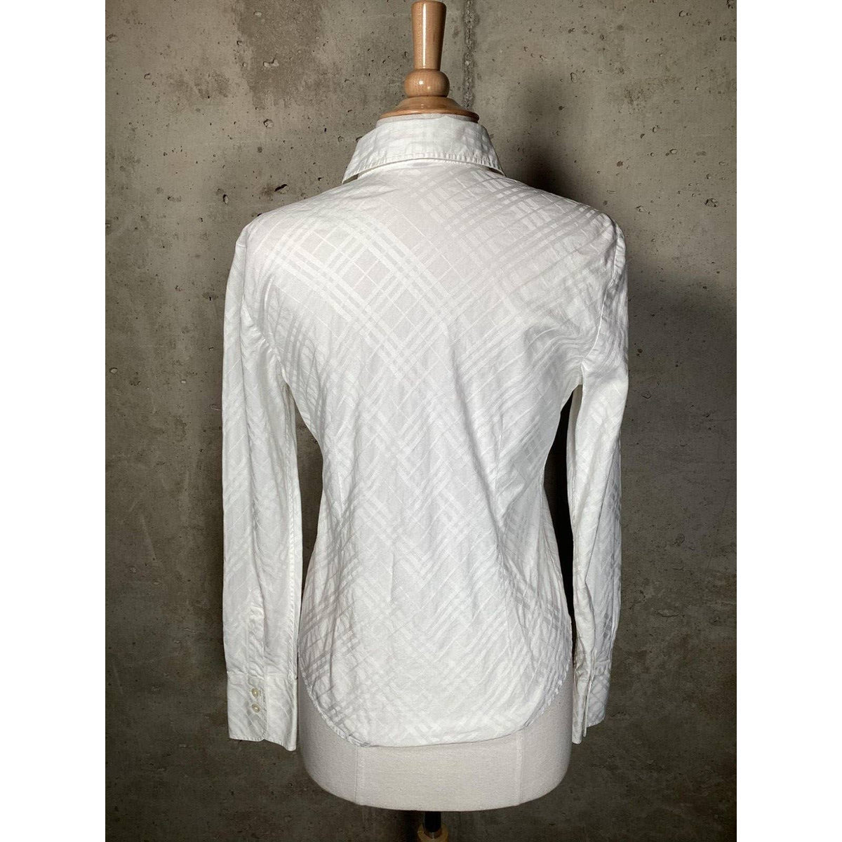 Burberry White Plaid Women’s Shirt Sz. Medium