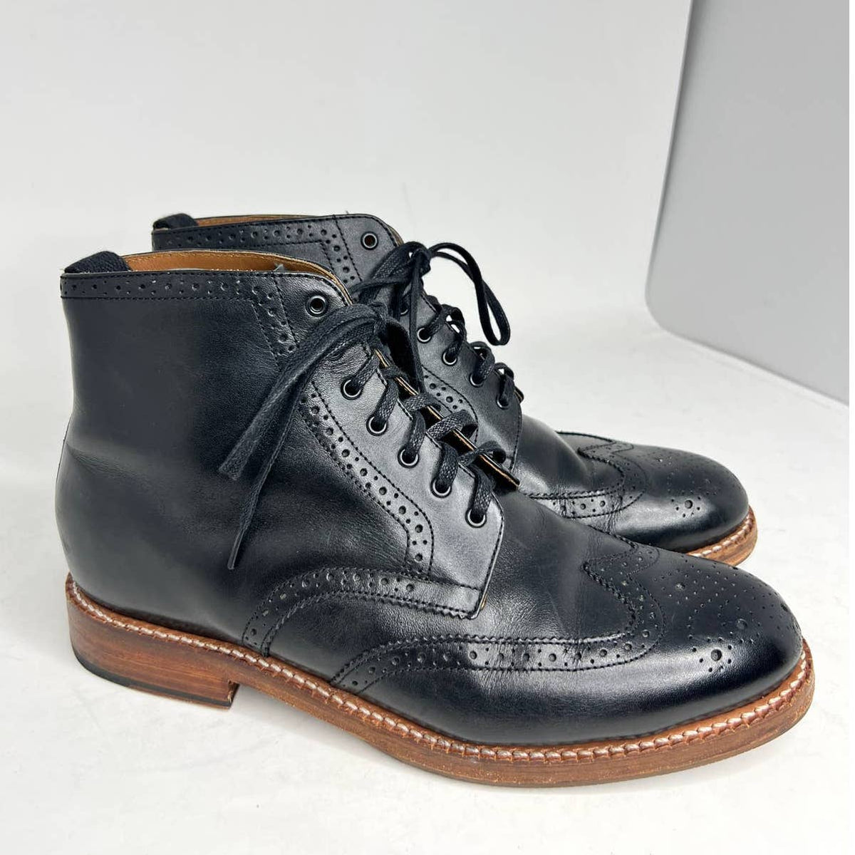 Grenson Black Leather Oxford Boots Sz.8.5