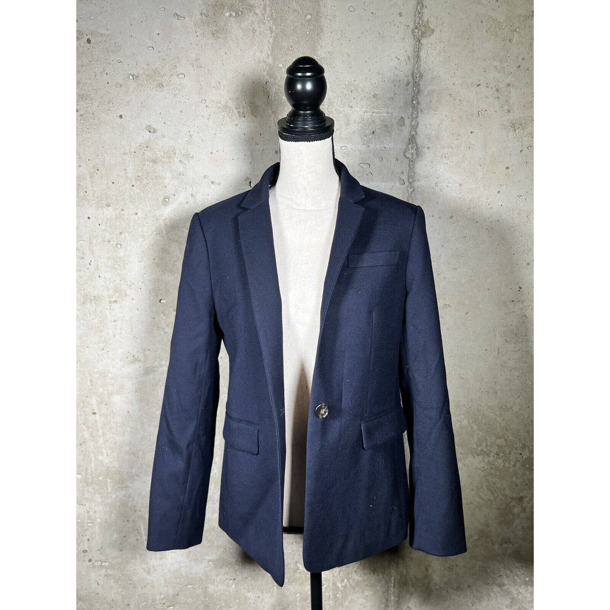 J Crew Regent Blue 1-Button Wool Blazer Jacket Sz.12 P