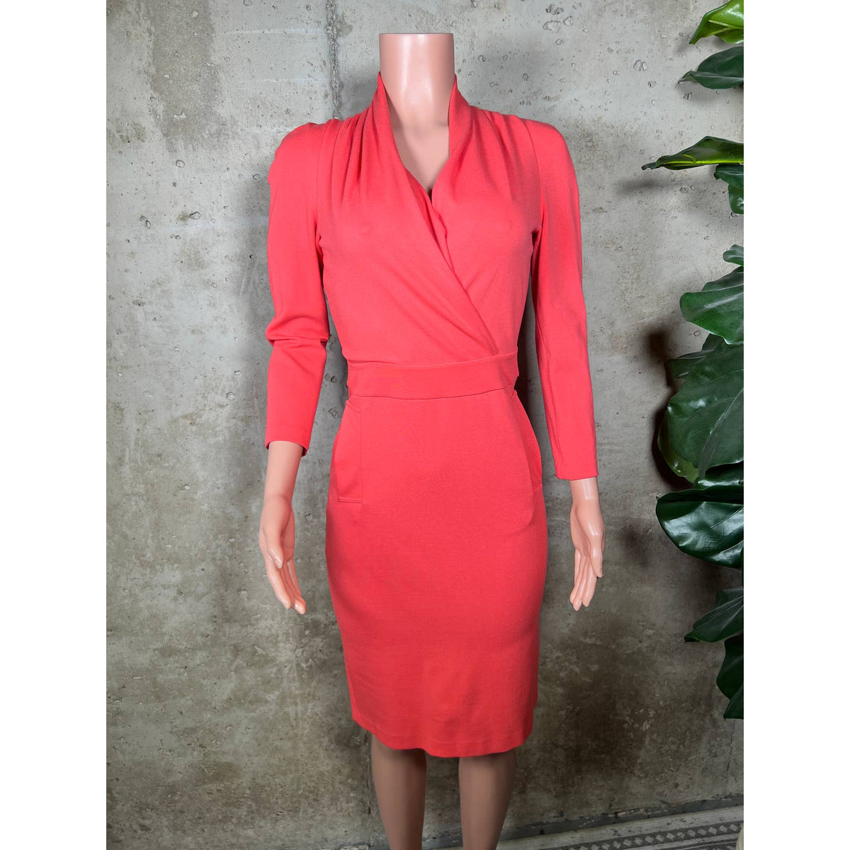 Armani Collezioni ITALY Stunning Coral  Jersey Dress Sz.2