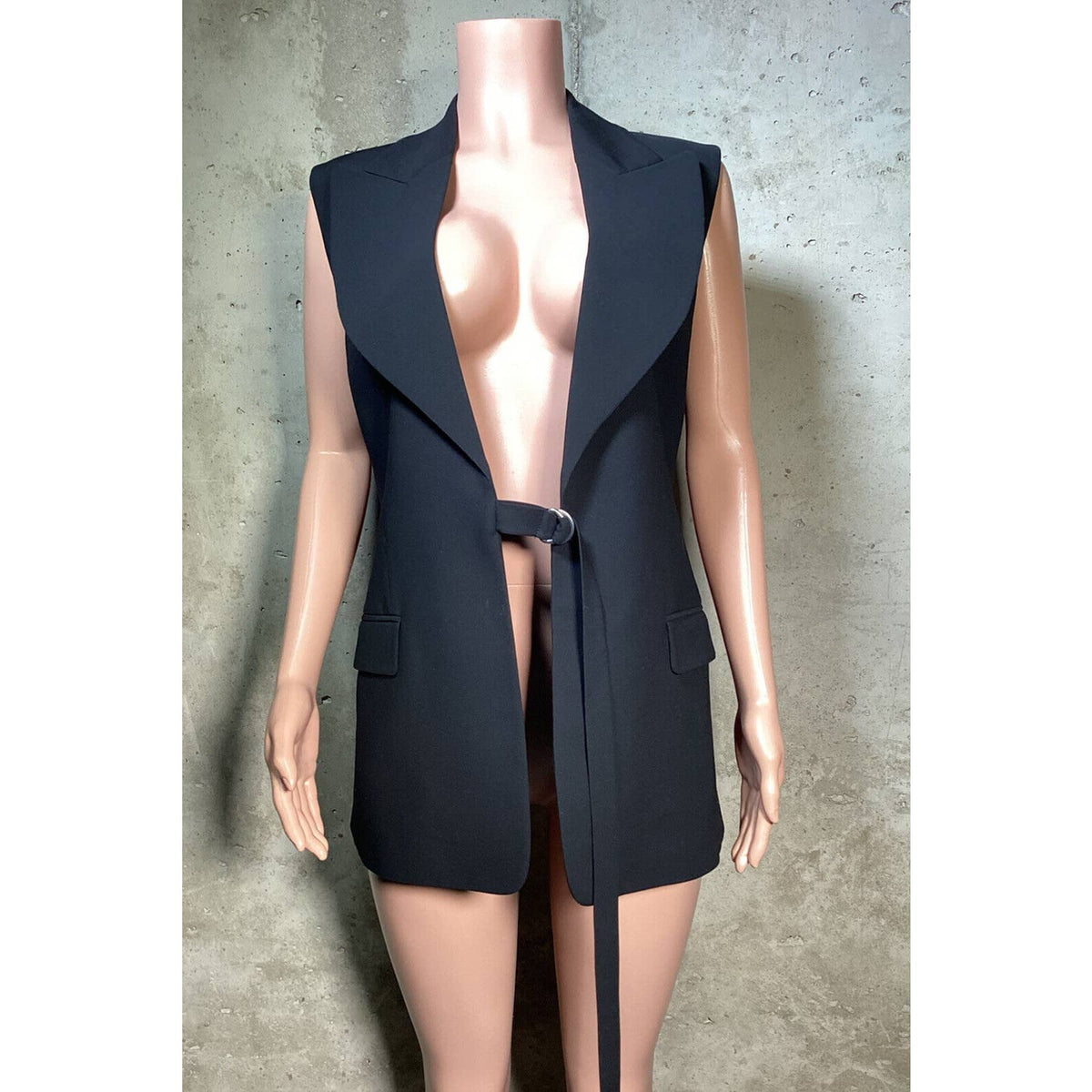 Michael Kors Collection 100% Virgin Wool Black Vest Sz.10
