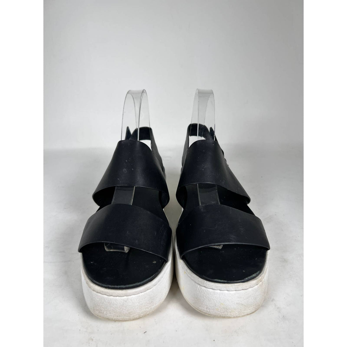Vince Black Leather Westport Flatform Sandals Sz.9