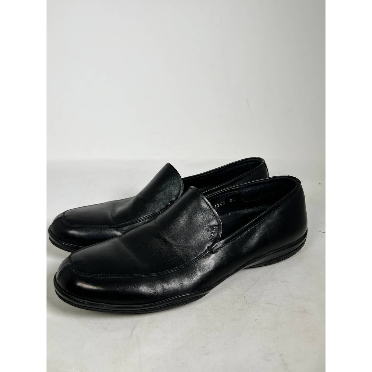 Prada Mens Black Leather Driving Loafers Sz.9.5