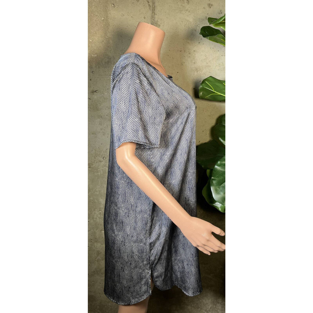 Eileen Fisher Silk Patterned Dress Sz. Medium NEW