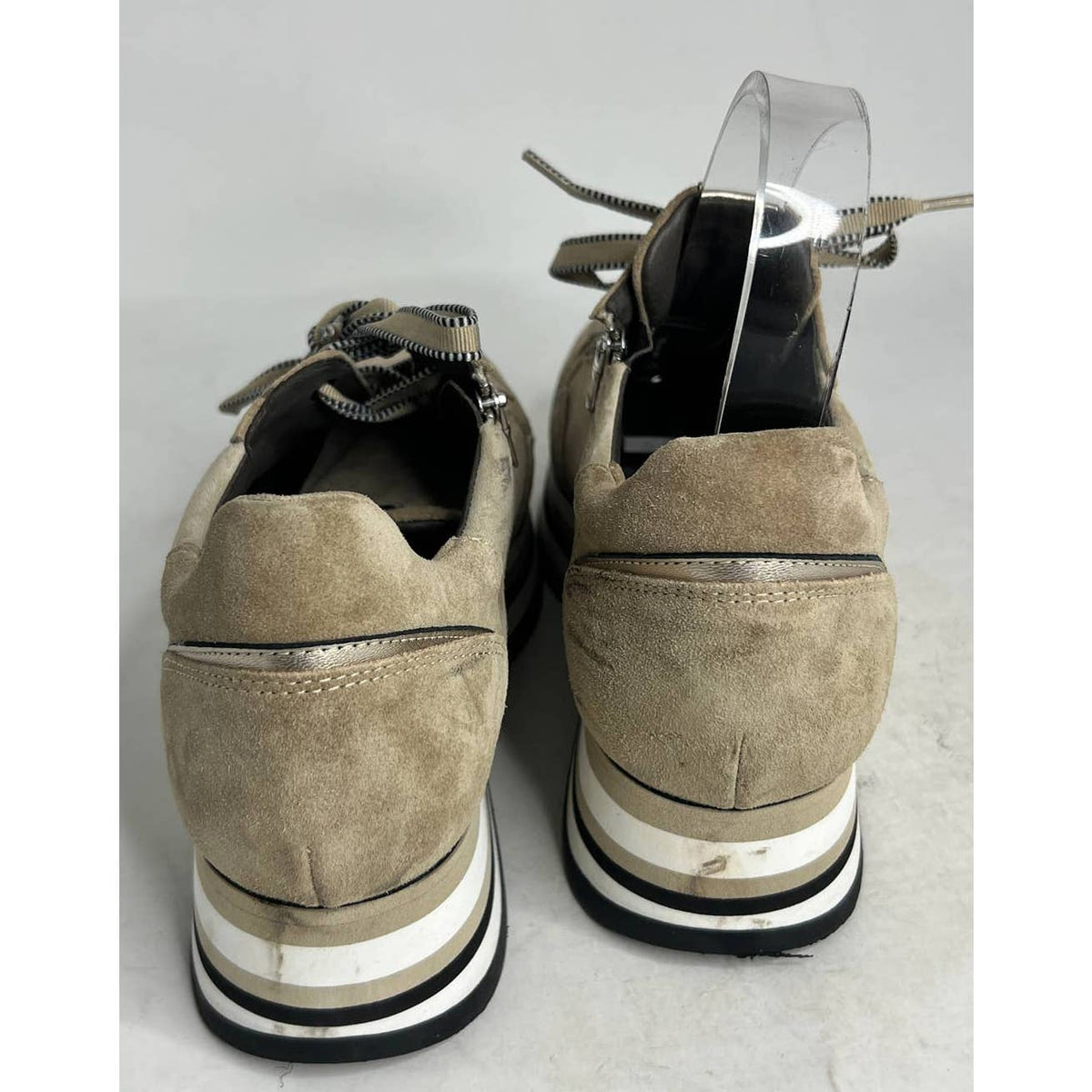 Softwaves Clair Sahara Suede Platform Zipper Sneakers Sz.7.5