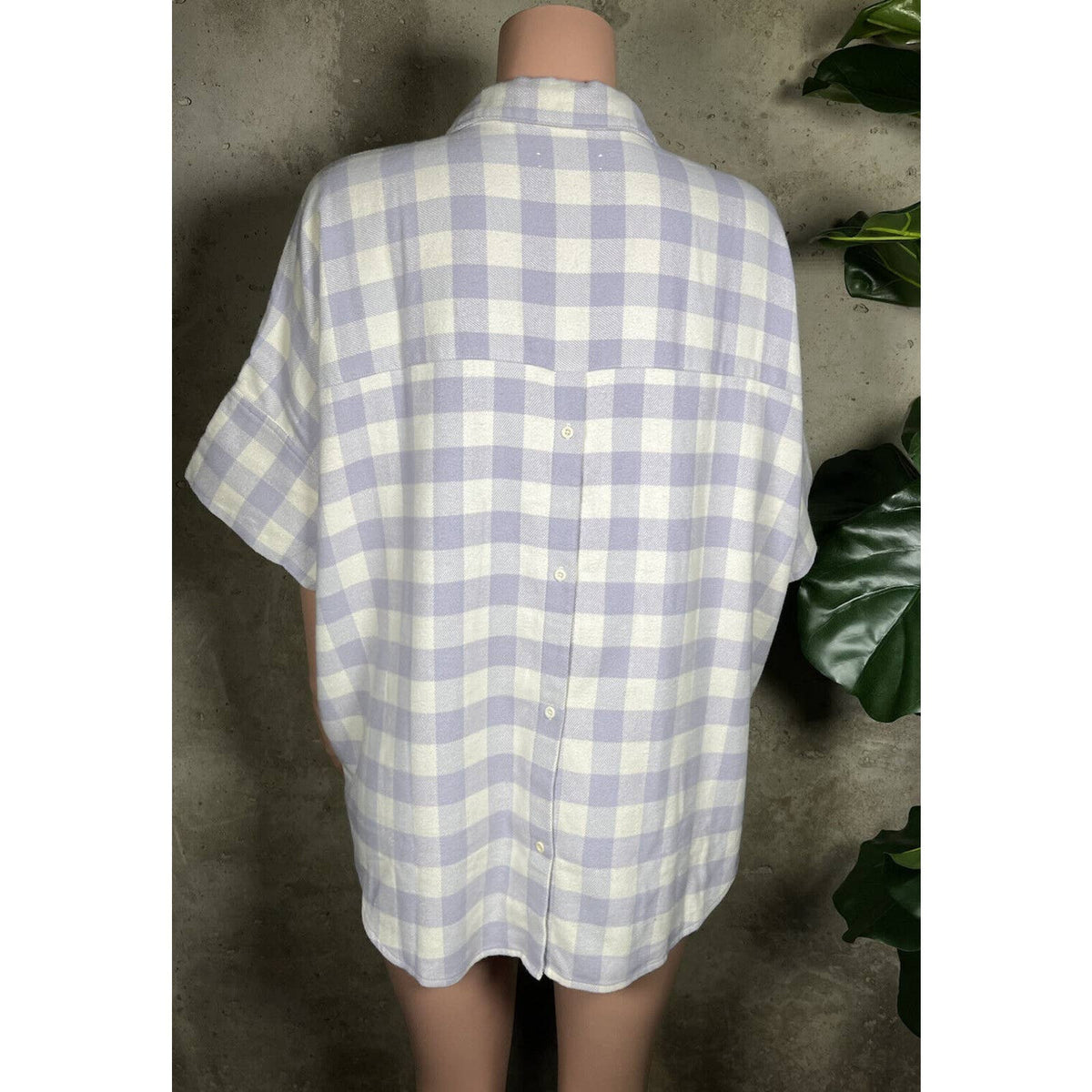 Madewell Flannel Courier Button-Back Shirt in Gingham Check Sz. XXL NEW