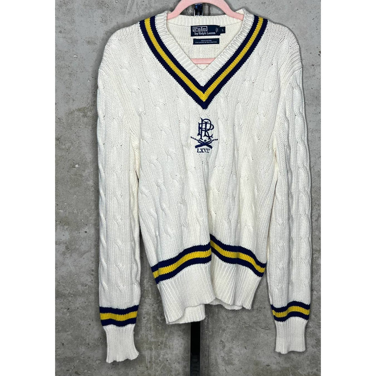 Polo Ralph Lauren Men&#39;s Sweater Crest Embroidered Sweater Sz.Large