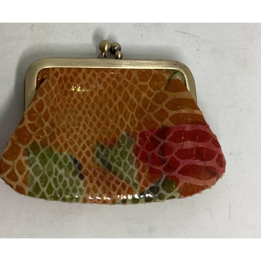 Hobo International Floral Trifold Snakeskin Wallet w/ Coin Purse