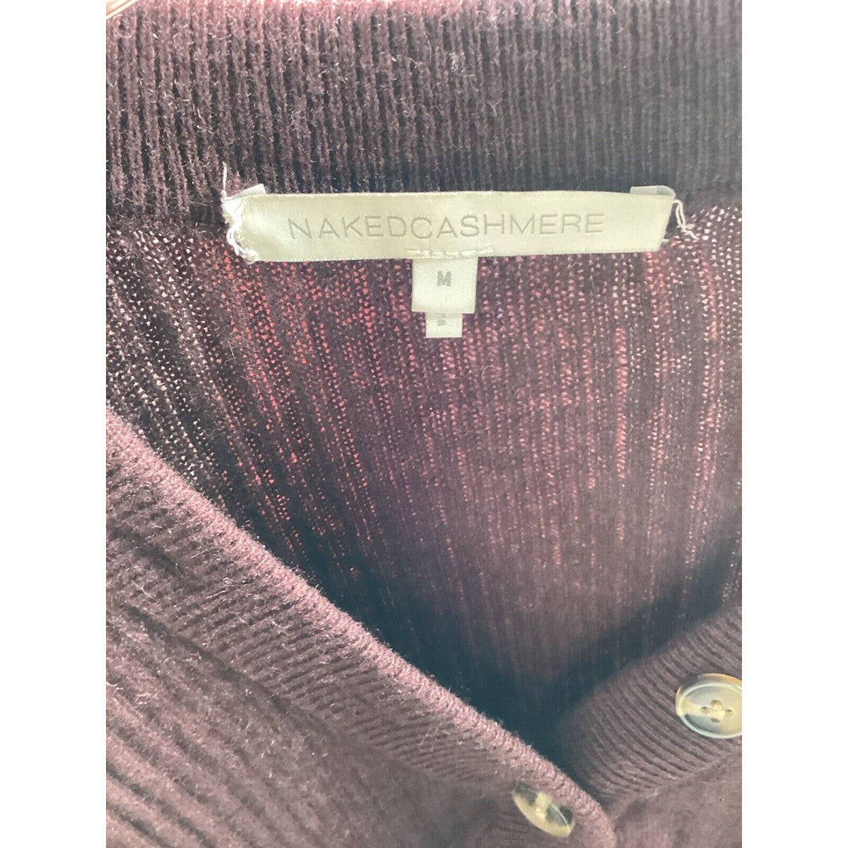 Naked Cashmere 100% Cashmere Burgundy Button-Up Sweater Sz. Medium