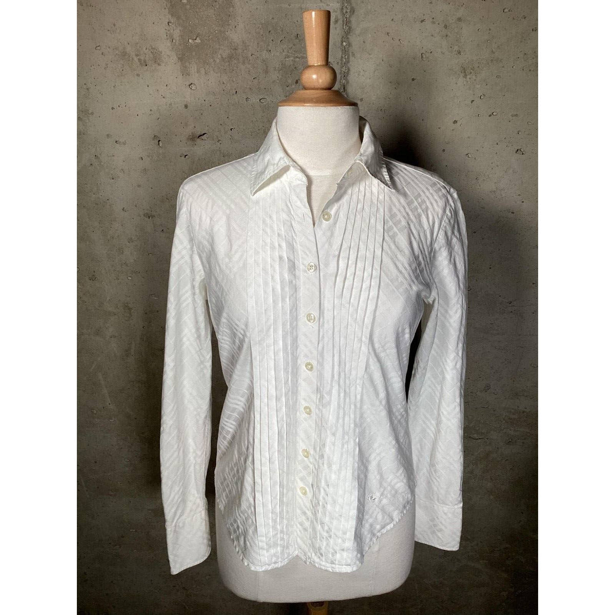 Burberry White Plaid Women’s Shirt Sz. Medium
