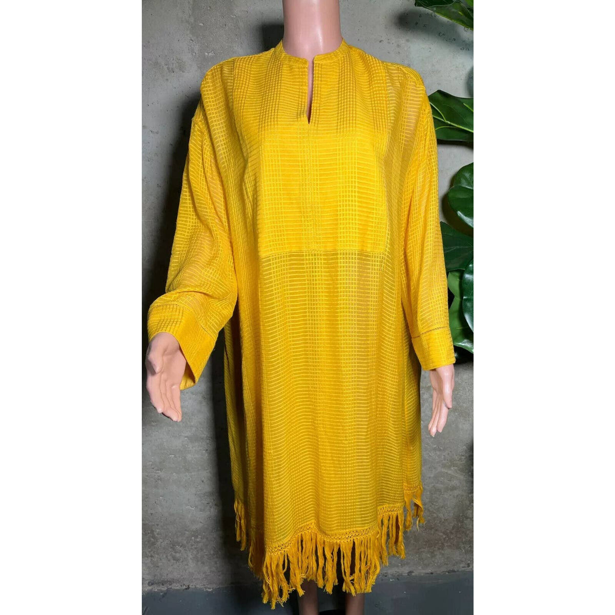 Tory Burch Yellow Kaftan Dress Sz.2 Size: 2