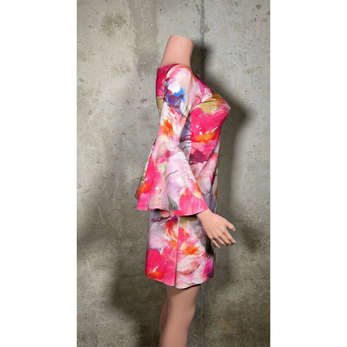 Chiara Boni Floral Stretch Bell Sleeve Dress Sz.2(38)