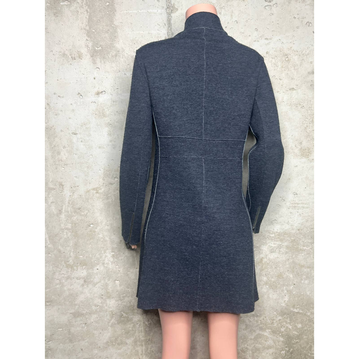 Eileen Fisher Grey Full Zip Merino Wool Jacket Sz. Small