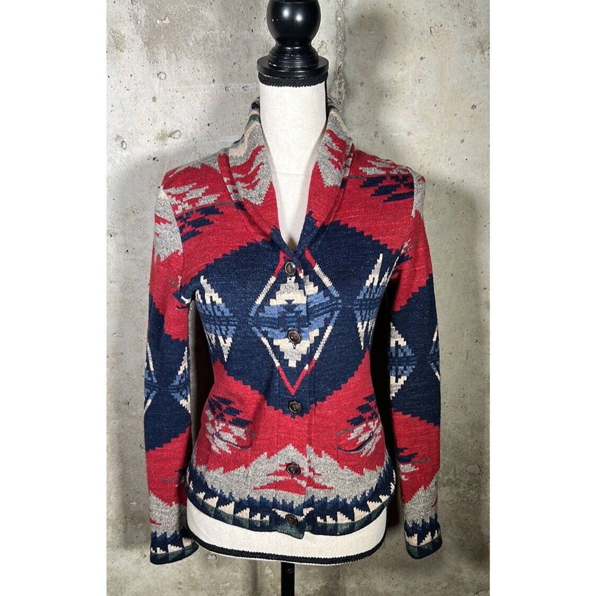 Denim &amp; Supply Ralph Lauren Aztec Button-Up Sweater Sz. Small