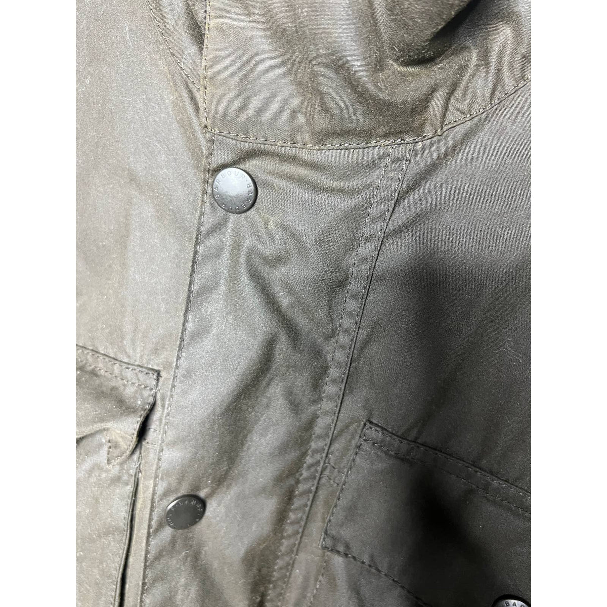 Barbour Green Military Zip-Up Button-Up Jacket Sz. Medium
