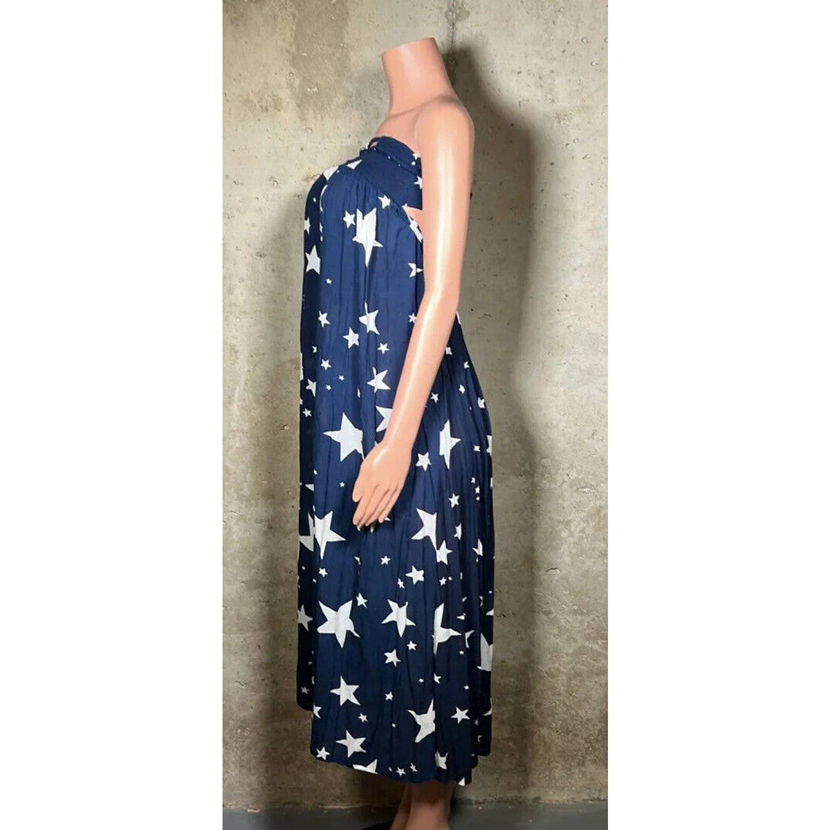 Indah Blue Star Strapless Dress Sz. XS