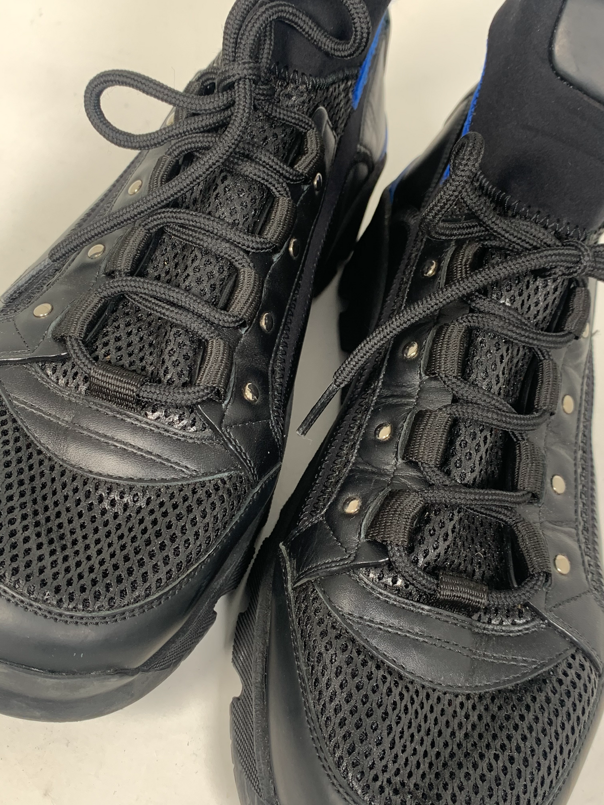 Christian Dior Black and Blue Utility Combat Boots