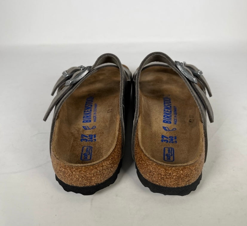 Birkenstock Arizona Soft Footbed Iron Oiled Leather Sandals