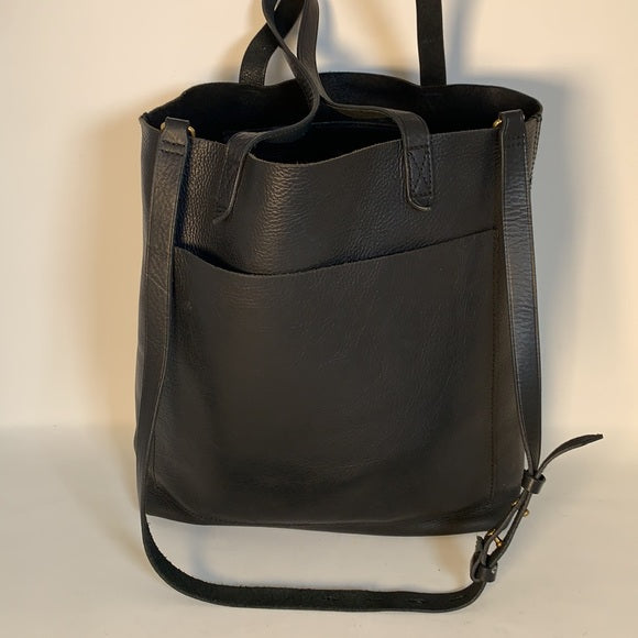 Madewell The Leather Medium Transport Tote in Black